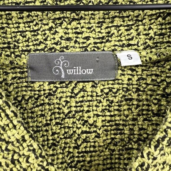 Willow Green Lagenlook Made in USA Pocket Sweater Size Small V-Neck - Picture 4 of 6